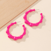 Nouvelle résine grand cerceau boucles d'oreilles pour femmes Rock Punk géométrique grand cercle bambou boucle d'oreille mode fête bijoux