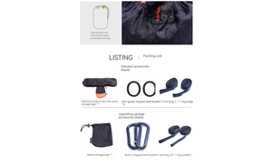 Tempat tidur gantung Kemah luar ruangan, tempat tidur gantung nilon ringan portabel untuk Backpacking, perjalanan, mendaki gunung - Product Image 4