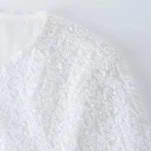 Personnalisé Printemps Été Blanc Scintillant Sequin Chic Robes De Soirée Moulante Sexy Cocktail Mini Robe De Luxe Femmes 2024