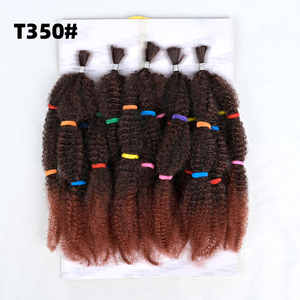 Vente en gros de lots de Nobles de 14 pouces <span class=keywords><strong>Kinky</strong></span> Twist de meilleure qualité, or, <span class=keywords><strong>Afro</strong></span>, mèche en vrac, 20 brins/paquet, tresse au crochet - Product Image 6