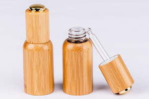 10ml Frasco gotero de aceite esencial de vidrio con cubierta de bambú dorado real respetuoso con el medio ambiente de - Product Image 2