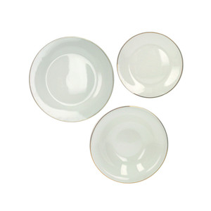 Service de table en porcelaine 18 pièces avec points dorés - Product Image 1