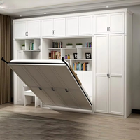 Maßgefertigtes Integriertes Murphy-Bett mit Kleiderschrank Platzsparendes Wandklappbett für Kleine Wohnungen Verstecktes Bett Schminktisch für Wohnzimmer