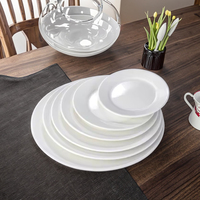 Vente en gros ensemble d'assiettes à dîner en céramique blanche impression d'assiettes à nourriture en céramique porcelaine personnalisées en vrac pour restaurant maison cuisine