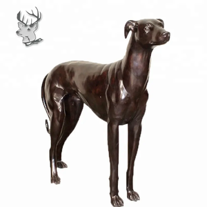 屋外ガーデンメタル等身大犬の彫刻ブロンズ真鍮ロットワイラー彫刻像 - Product Image 3