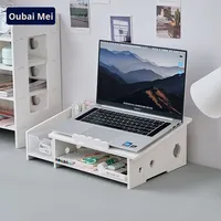 Rallonge de hauteur pour ordinateur portable Organisateur de bureau Support de moniteur de bureau pour dortoir Support de rangement pour bureau d'ordinateur