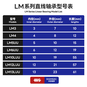 ตลับลูกปืนเชิงเส้นทรงกระบอกซีรีส์ Lm เส้นผ่านศูนย์กลางภายใน 10 มม. เส้นผ่านศูนย์กลางภายนอก 35 45 มม. ความแม่นยำระดับ P0 หล่อลื่นในตัว - Product Image 3