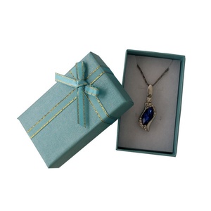 Fashionable Ring Ear Studs Bow Jewelry <b>Box</b> Recycled Material Grain Pendant Pair Matt Lamination Sponge Lining for Gift <b>Packing</b> - Product Image 3