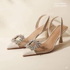 Primavera y otoño moda nuevo banquete Sexy cómodo cristal transparente Color sólido puntiagudo tacones altos para mujer - Product Image 2