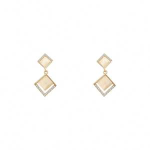 Pendientes de Joyería de Moda con Diseño Japonés y Coreano, Exquisitos y Sencillos, con Ópalo, Diamantes de Imitación, Geometría y Flores - Product Image 5