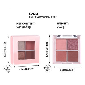 พาเลทอายแชโดว์แบบกำหนดเองขายส่ง 4 สี เม็ดสีแน่น แมตต์ กลิตเตอร์ อายแชโดว์แบบฝุ่น ติดทนนาน - Product Image 5