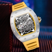 Montre automatique pour homme Onola 3838, bracelet en silicone, montre de luxe pour homme, montre mécanique étanche