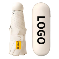Parapluie de poche pliable personnalisé 5 sections, protection UV, idéal pour cadeaux d'affaires, avec logo