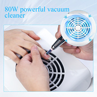 Aspirateur professionnel pour poussière d'ongles - Extracteur de poussière de manucure à faible bruit avec ventilateur à forte aspiration pour salon de manucure et usage domestique