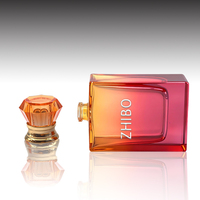 Nouveau flacon de parfum en verre rose gradué de luxe de haute qualité de 50 ml avec vaporisateur à brume sérigraphié
