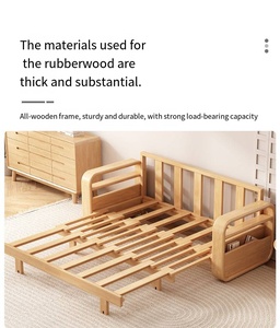Sofá <span class=keywords><strong>Cama</strong></span> Seccional Moderno de Madera Maciza, Plegable, de Doble Uso, para Sala de Estar, Individual/Doble, Multifuncional, Retráctil - Product Image 5