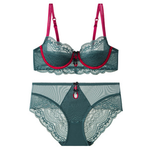 Conjunto de lencería de encaje para mujer al por mayor, talla grande, sujetador con aros push-up y bragas, 2 piezas, ropa interior elegante y sexy para mujer, OEM ODM - Product Image 1