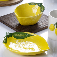 Services de table modernes en céramique motif animaux et citrons, style Europe/Amérique du Nord, écologiques, compatibles micro-ondes et lave-vaisselle, pour restaurants festifs