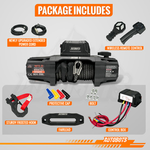 Verricello Elettrico AUTOBOTS Db da 13500 lbs con Motore 12V DC e Corda Sintetica 24V per Traino su Sabbia per Auto Camion Rimorchio <span class=keywords><strong>Jeep</strong></span> 4WD - Product Image 4