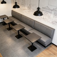 Ensemble de mobilier de restaurant en cuir, canapé-borne élégant de style nordique, solution tout-en-un pour espaces commerciaux