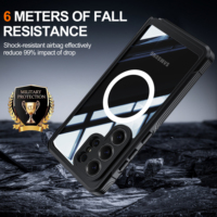 Étui magnétique transparent pour Samsung Galaxy S26 Ultra S25 Plus S24 FE, coque intégrale robuste avec protection d'écran sensible intégrée