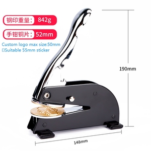 Sceau à embosser manuel <span class=keywords><strong>personnalisé</strong></span> en acier inoxydable de grande taille pour usage bureautique, livres, enveloppes, serviettes, certificats - Product Image 5