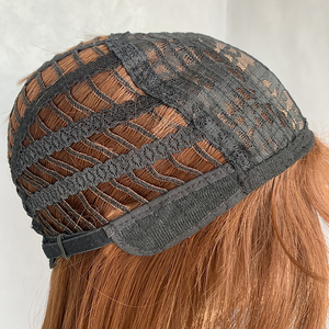 Perruque synthétique longue ondulée brune de haute qualité <span class=keywords><strong>avec</strong></span> <span class=keywords><strong>frange</strong></span> pour femmes, résistante à la chaleur, <span class=keywords><strong>avec</strong></span> ligne de <span class=keywords><strong>cheveux</strong></span> naturelle - Product Image 6