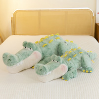 Boneka Plush Buaya Super Lembut Ukuran Besar Baru, Bantal Dinosaurus Kartun Kreatif, Boneka Isi Kapas PP, Hadiah Mainan untuk Anak-Anak