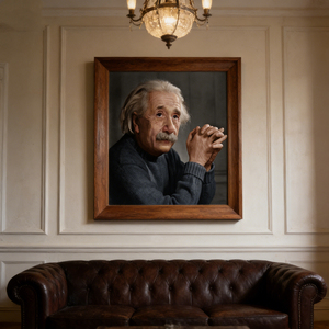 Peinture à l'huile de haute qualité, réalisée à la main sur céramique, portrait d'<span class=keywords><strong>Albert</strong></span> <span class=keywords><strong>Einstein</strong></span>, art mural pour salon, décoration intérieure - Product Image 2