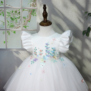 Abiti da Principessa per Bambine in Stile Semplice ed Elegante, con Top in Raso e Applicazioni a <span class=keywords><strong>Farfalla</strong></span>, per Matrimoni e Feste di Compleanno - Product Image 4