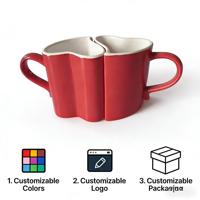 Tasses à café personnalisées en forme de cœur de haute qualité, tasses d'amour en porcelaine pour un cadeau romantique de la Saint-Valentin