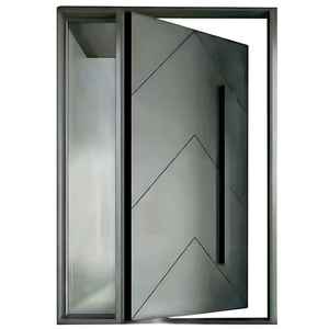 Thiết kế hiện đại Gỗ Óc Chó chạm khắc an ninh lớn cổ điển bằng gỗ pivot cửa với sidelites - Product Image 1