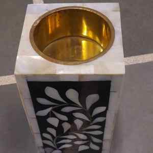 Portavelas con incrustaciones de hueso para el hogar/hotel/dormitorio decorativo de tamaño mediano portavelas con incrustaciones de hueso Fabricante de India - Product Image 2
