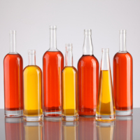 Top vendeur sur mesure 50ml 100ml 250ml 375ml 500ml bouteille de gin vide forme ronde bouteille en verre classique pour vodka whisky avec liège
