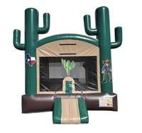 Château gonflable commercial sur le thème du cactus western pour enfants, idéal pour la location événementielle