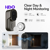 Vision nocturne, 140 °   Sonnette vidéo intelligente WiFi HD 1080P avec grand angle, audio bidirectionnel, détection de mouvement et alarme anti-effraction