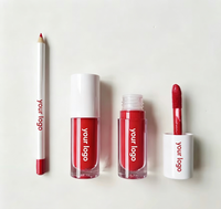 Kit de Rouge à Lèvres et Crayon à Lèvres Vegan Waterproof Personnalisable avec Logo Privé OEM, Teinte Blanche