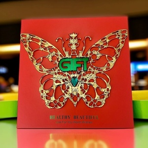 Orange Butterfly <b>Gift</b> <b>Box</b> for Deer Antler Dendrobium Ginseng 5 Treasures <b>Empty</b> Paper Packaging - Product Image 2