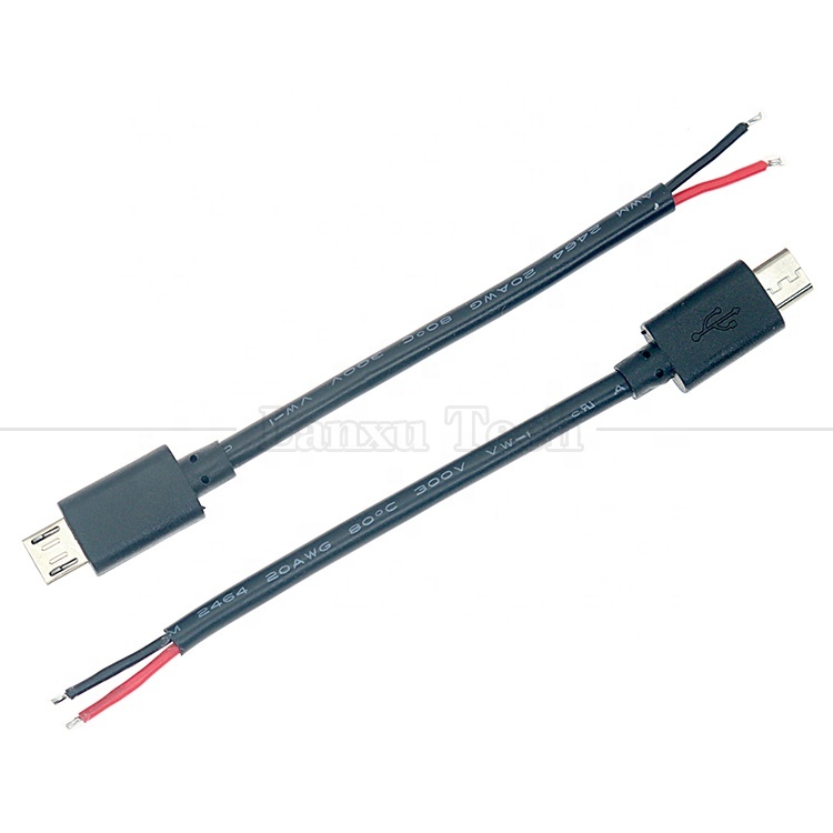 20AWG 22AWG 24AWG 26AWG 28AWG 5V 5A Pure Copper PVC Power Charging <strong>Bare</strong> <strong>Wires</strong> <strong>End</strong> Micro <strong>USB</strong> Pigtail <strong>Cable</strong> for Raspberry Pi