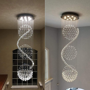 Lustre en cristal finition or E26 LED 3500K blanc chaud, long cylindrique, hauteur réglable, intensité variable, pour salon - Product Image 5