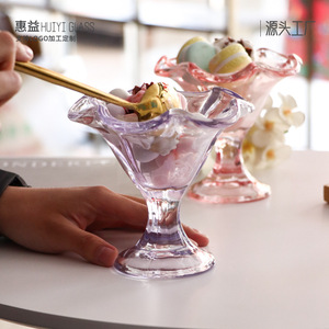ถ้วยไอศกรีมแก้วทรงกลีบดอกไม้ Huiyi พร้อมก้านสีสันสดใส สำหรับใส่ของหวาน โยเกิร์ต ผลไม้ พุดดิ้ง เหมาะสำหรับงานปาร์ตี้ - Product Image 3
