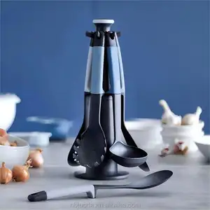 Хит продаж, инструменты для приготовления пищи, 7 шт., набор нейлоновых кухонных принадлежностей с красочной ручкой из Китая