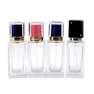 Wholesale Custom Unique Square 50ml Luxury Empty Glass Spray Perfume Bottle Packaging Glass Bottle