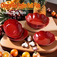 Rode bloeivormige fruit schaal, stapelbaar dienblad voor feestelijke bruiloften, huishoudelijk gebruik en snacks.