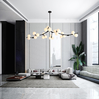 Luminaires modernes pour salle à manger, chambre et salon, lustres en forme de branche d'arbre, lampes suspendues en verre, style nordique