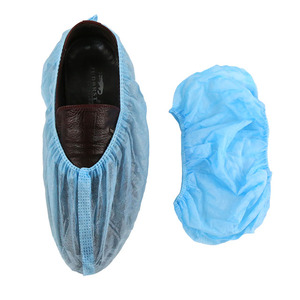Surchaussures jetables en PP non tissé et PE antidérapantes, bleues, pour salle blanche et usage médical - Product Image 3