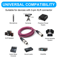 Câble audio professionnel XLR 3 broches mâle-femelle 3 m en nylon pour microphones, enceintes et lecteurs DVD