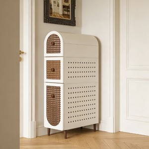 Armoire <span class=keywords><strong>de</strong></span> <span class=keywords><strong>rangement</strong></span> étroite en plastique à trois niveaux, style rétro, pour la maison, le salon, la <span class=keywords><strong>chambre</strong></span>, design minimaliste moderne, gain <span class=keywords><strong>de</strong></span> place - Product Image 3