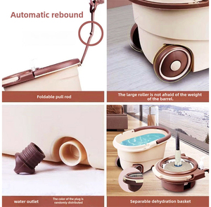 Set di Scopa e Secchio per Pulizie Domestiche con Asta in Acciaio Ecologica, Resistente e con Separazione Acqua Pulita/Sporca - Product Image 6