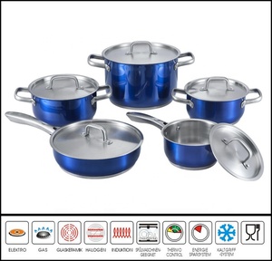 Juego de utensilios de cocina con revestimiento de color de 8 piezas, olla y sartén de acero inoxidable de inducción para cocina casera - Product Image 2